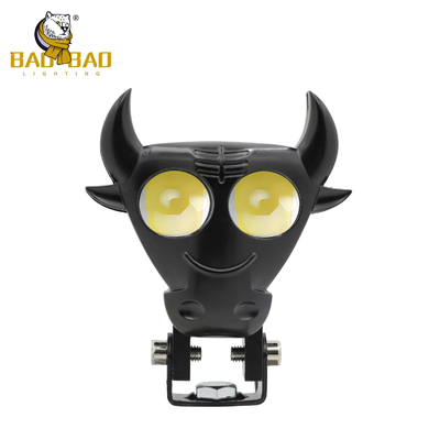 Black Bull Horn Cartoon Weiß Gelb Motorrad Scheinwerfer LED-Lampe Zubehör