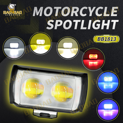 Full Aluminium Weiß Gelb Doppelfarbe 2 LED Motorrad MINI Fahrlicht