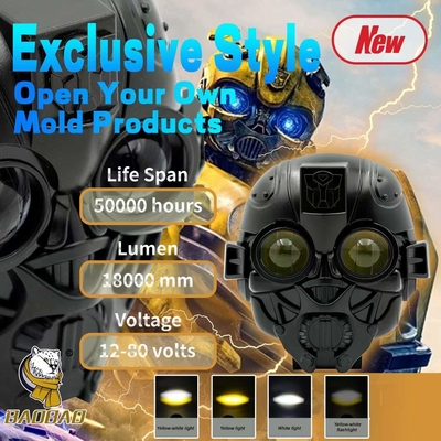 Motorrad Vollaluminium Weiß Gelb Scheinwerfer Reflektorlampe