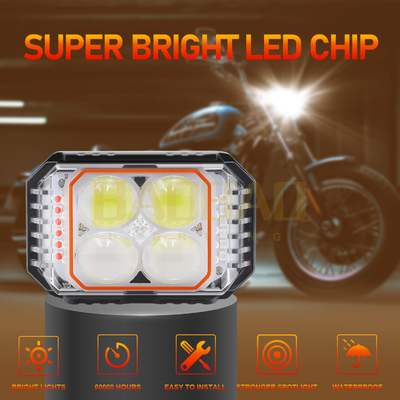 80V 4 Perlen Weiß Gelb Blinkende Mehrfarbige Metall Motorrad LED-Licht